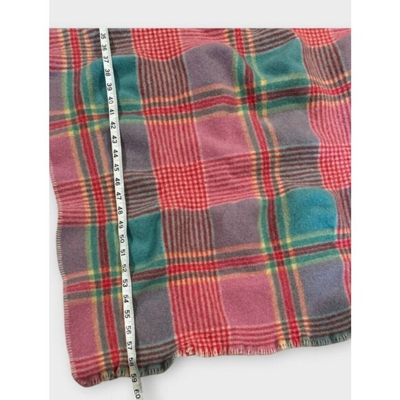 Vintage Ralph Lauren Plaid 100% Wool Blanket Madras MADE IN USA WPL-6280 *SHRUNK - Picture 5 of 9